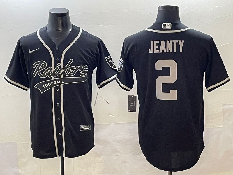 Men 2025 Oakland Raiders #2 Jeanty Black Joint Name Nike Limited NFL Jersey style 20